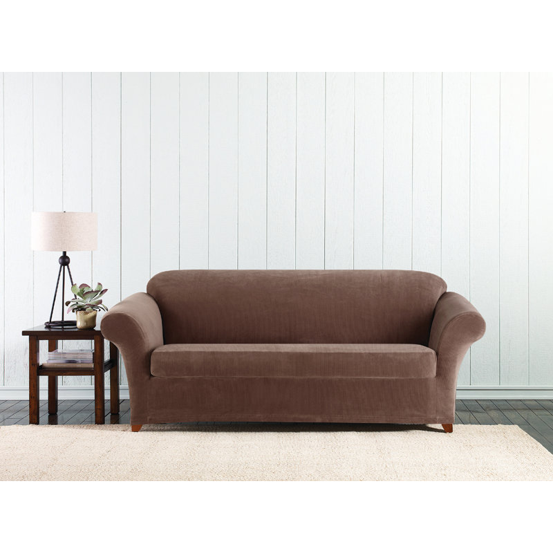 Sure Fit Stretch Corduroy Box Cushion Sofa Slipcover & Reviews Wayfair